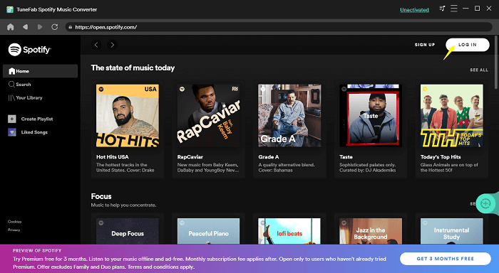 Launch and Log into Spotify